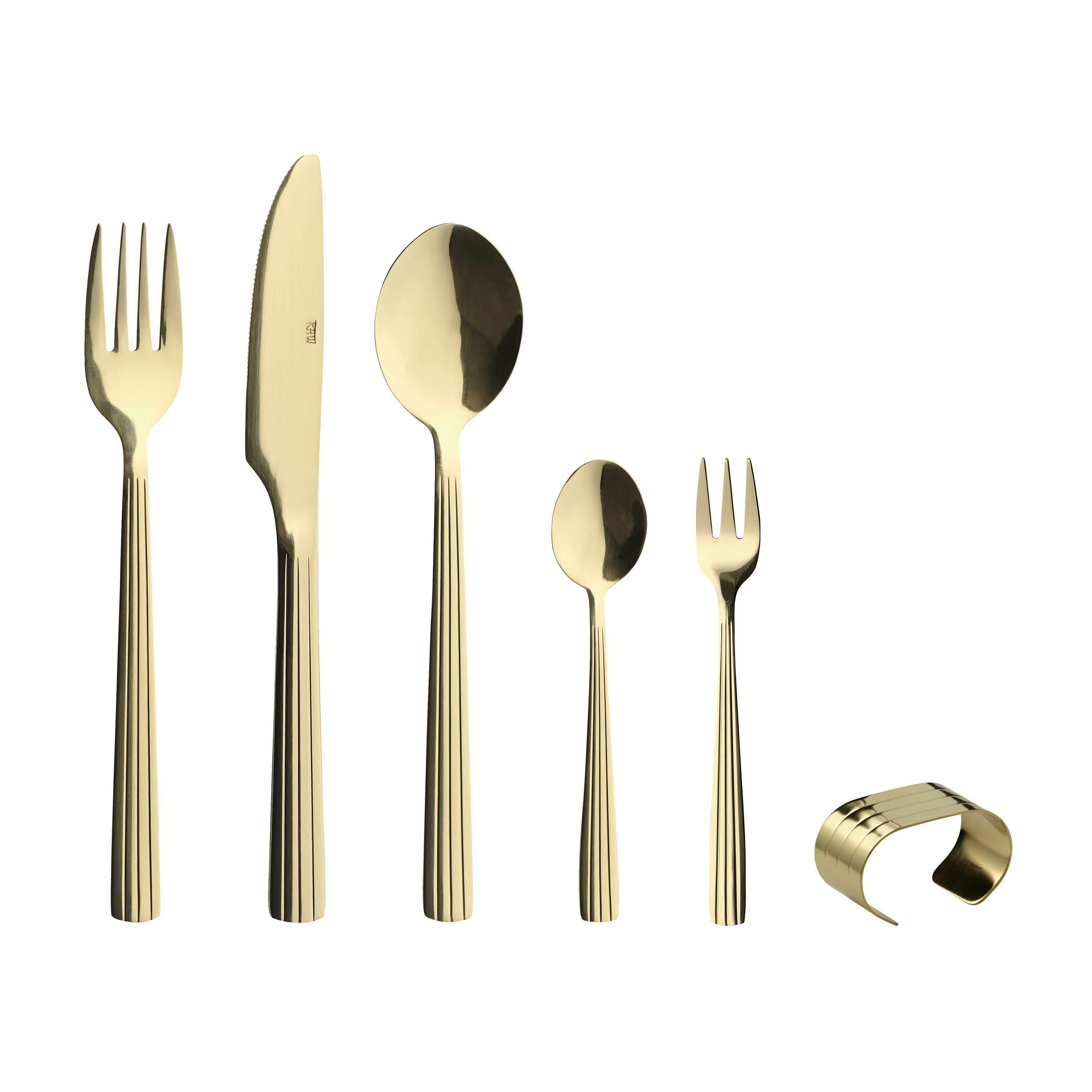 Bestiksæt, champagne guldfarvet - 24 dele